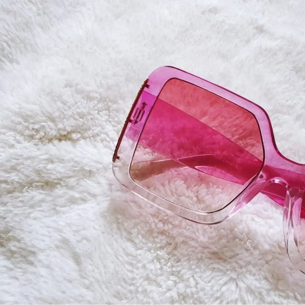 Junia Clear Pink Oversized Sunglasses
